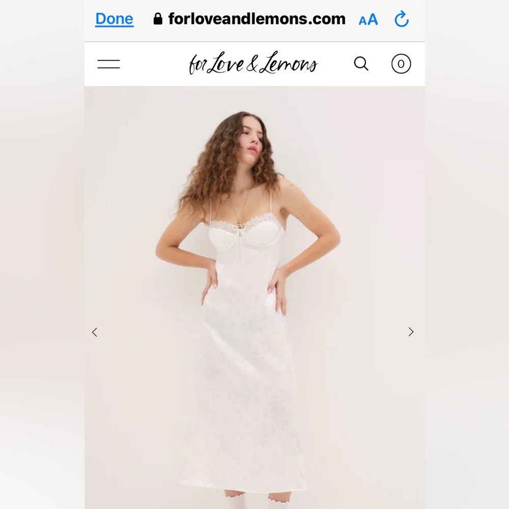 For Love And Lemons White Lace Slip Dress